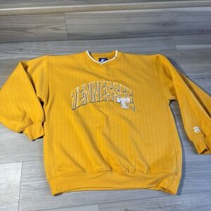 Vintage Starter Sweatshirt Sz L Orange Stripe Tennessee Volunteers Embroidered